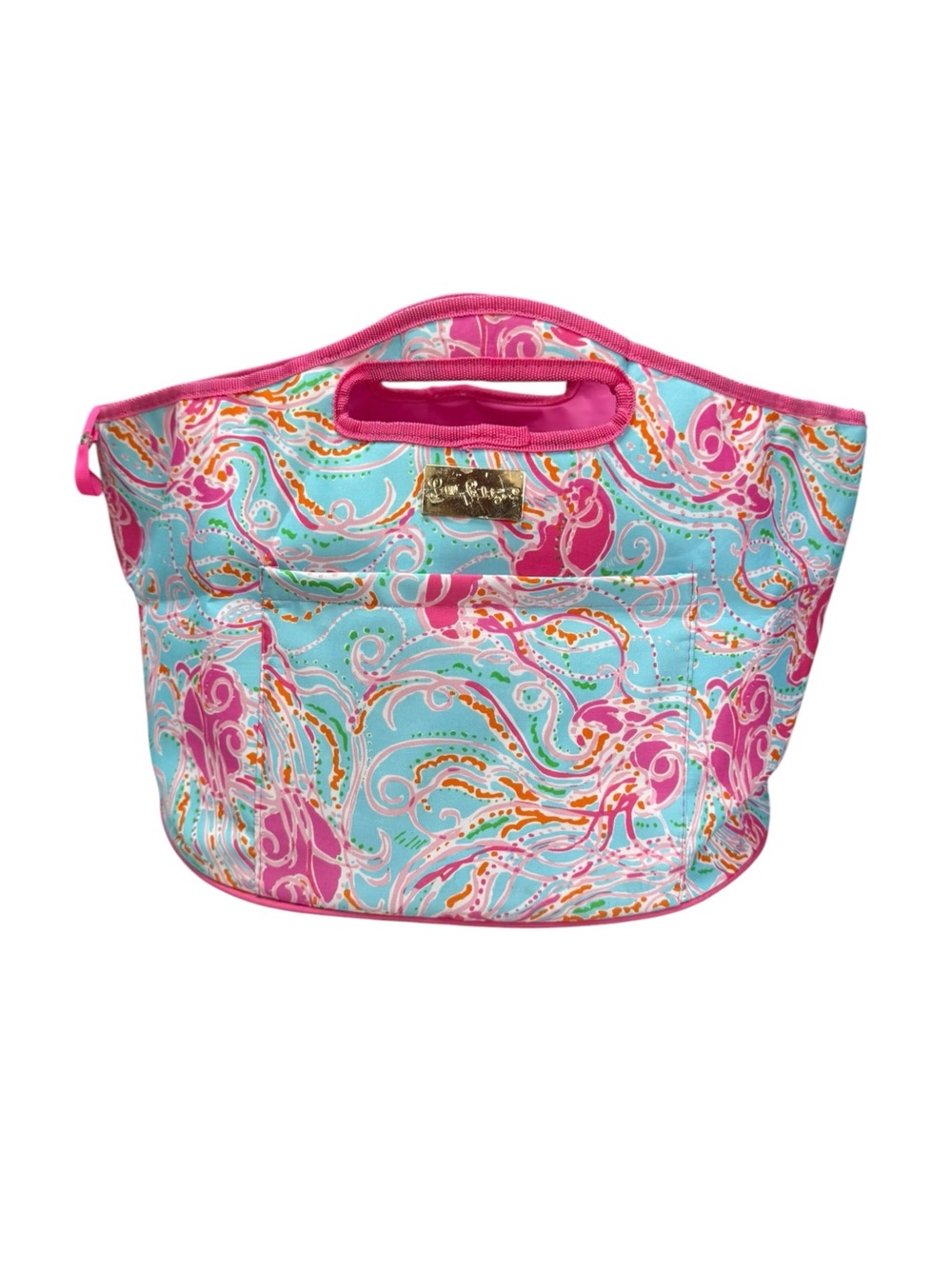 Lilly Pulitzer Insulated Beverage Tote Bag Beach Pink Aqua Tote Bag Jellyfish